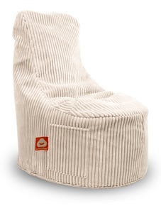 Crème dik ribfluweel stoelvormige zitzak