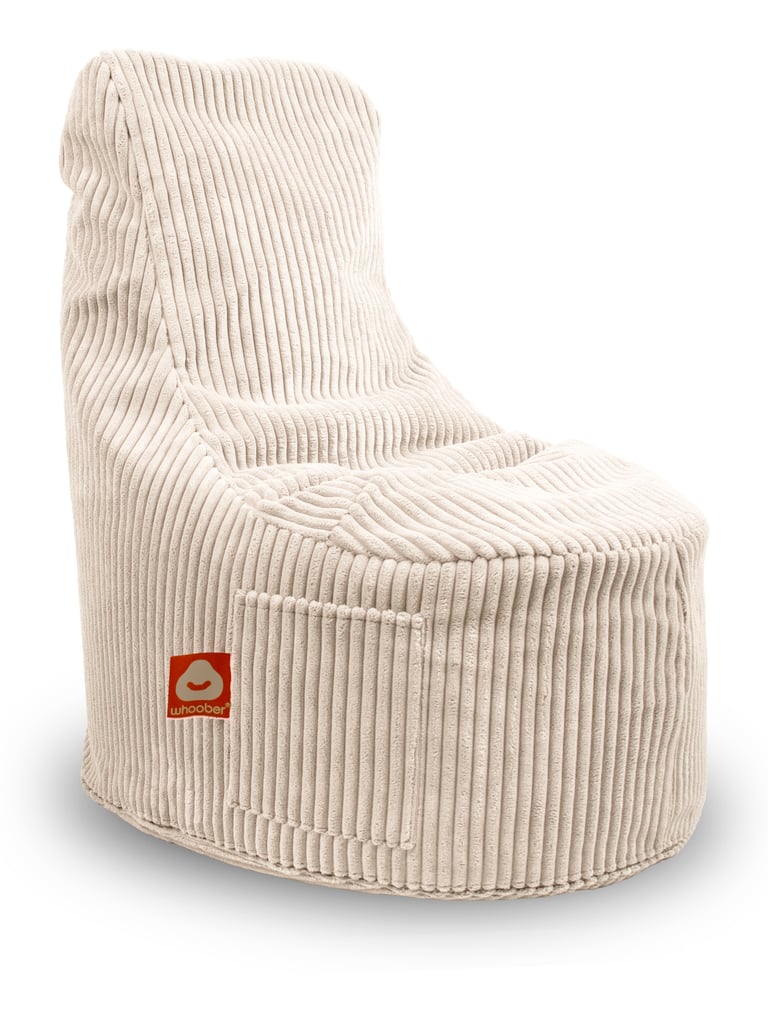 Nice Stoelvormige Zitzak Crème Ribfluweel