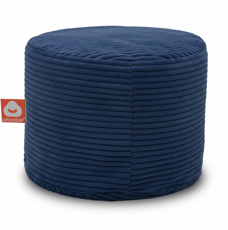 Rhodos Poef Zitzak Donkerblauw Ribfluweel