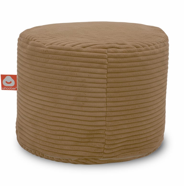 Rhodos Poef Zitzak Lichtbruin Ribfluweel