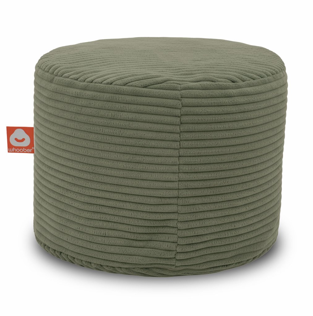 Detail van de lichtgroene poefzitzak met losse binnenzak en rits