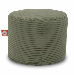 Detail van de lichtgroene poefzitzak met losse binnenzak en rits