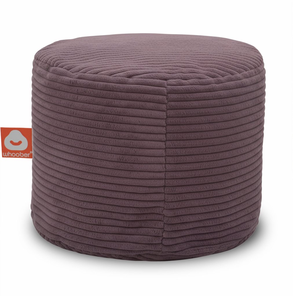 Detail van de paarse poefzitzak met losse binnenzak en rits