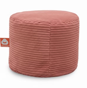 Detail van de roze poefzitzak met losse binnenzak en rits