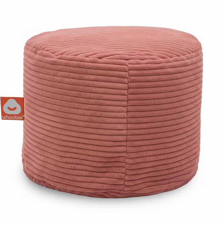 Rhodos Poef Zitzak Roze Ribfluweel