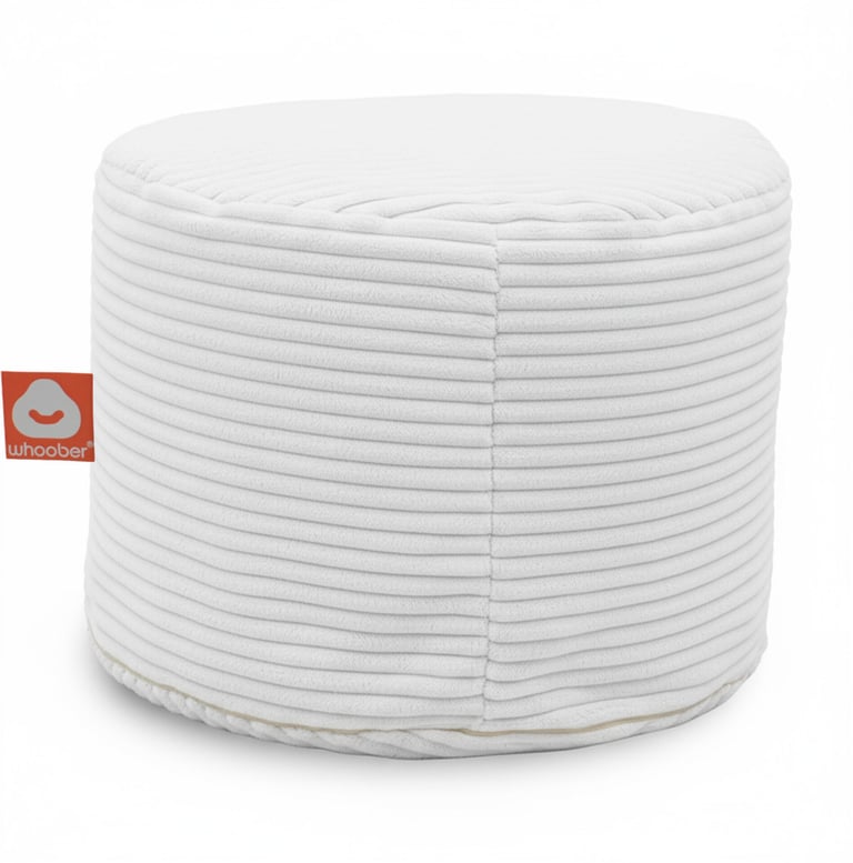 Rhodos Poef Zitzak Wit Ribfluweel