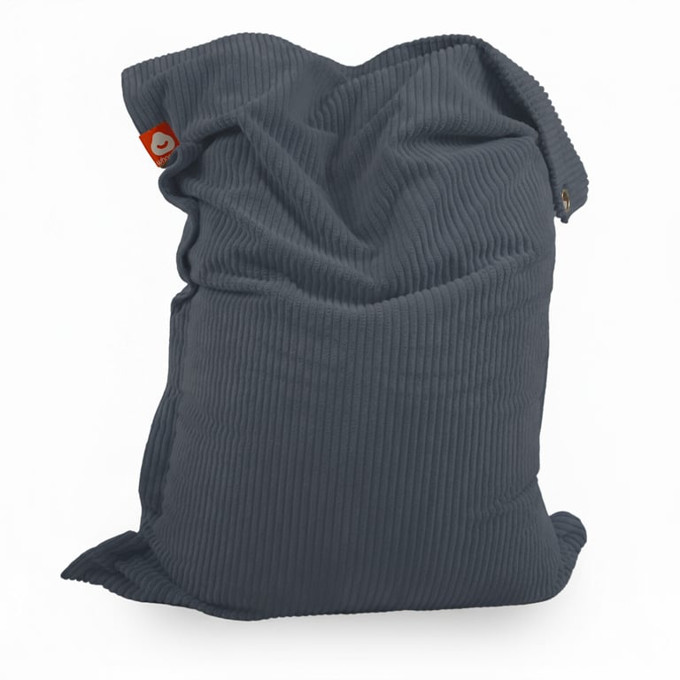 St.Tropez-XL Rechthoekige Zitzak Antraciet Ribfluweel