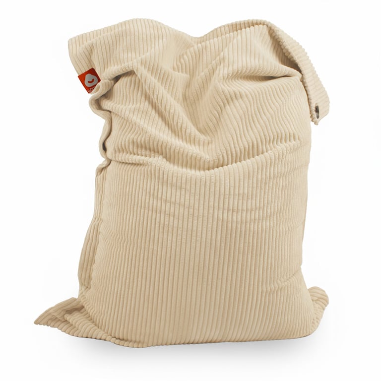 St.Tropez-XL Rechthoekige Zitzak Crème Ribfluweel