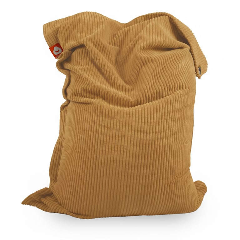 St.Tropez-XL Rechthoekige Zitzak Geel Ribfluweel