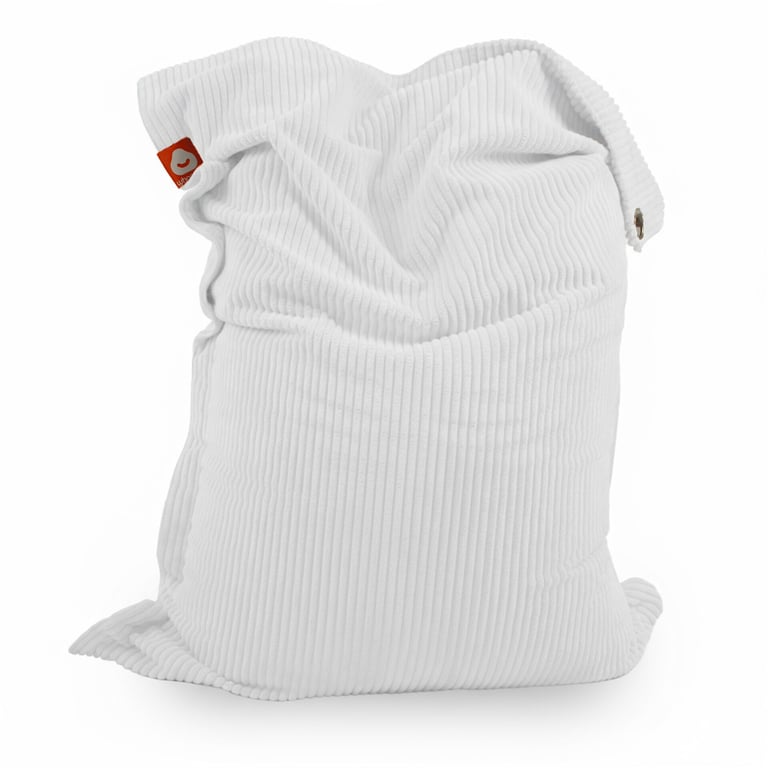 St.Tropez-XL Rechthoekige Zitzak Wit Ribfluweel