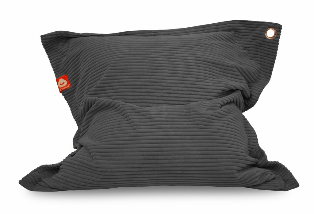 St. Tropez donker grijs rechthoekige zitzak dik ribfluweel voorkant staand