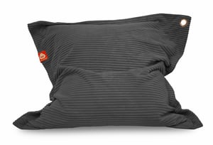 St. Tropez donker grijs rechthoekige zitzak dik ribfluweel voorkant staand