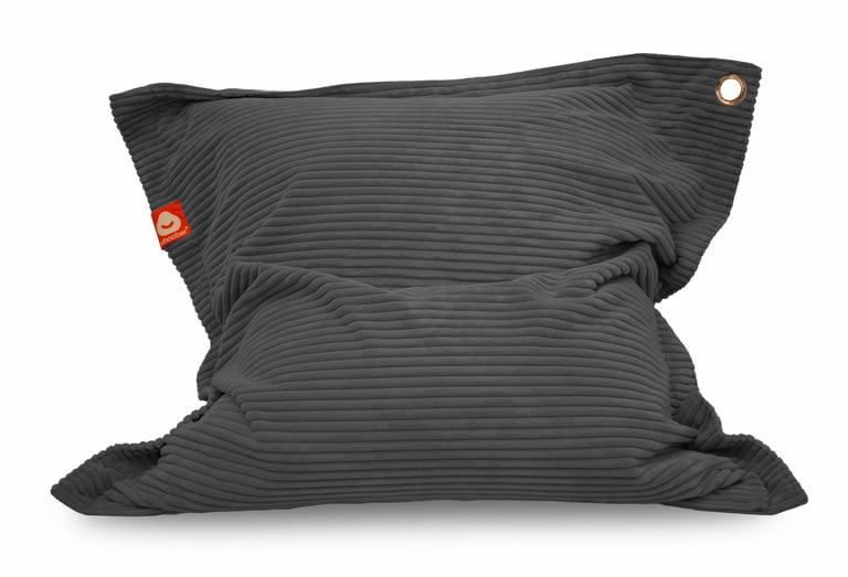 St.Tropez Rechthoekige Zitzak Antraciet Ribfluweel