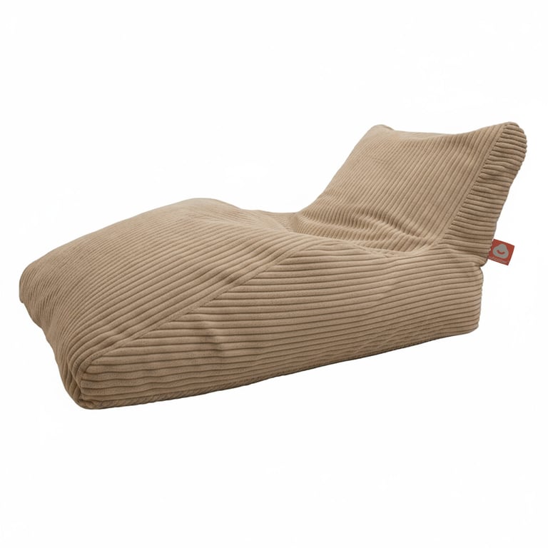 Bali-XL Lounge Zitzak Beige Ribfluweel