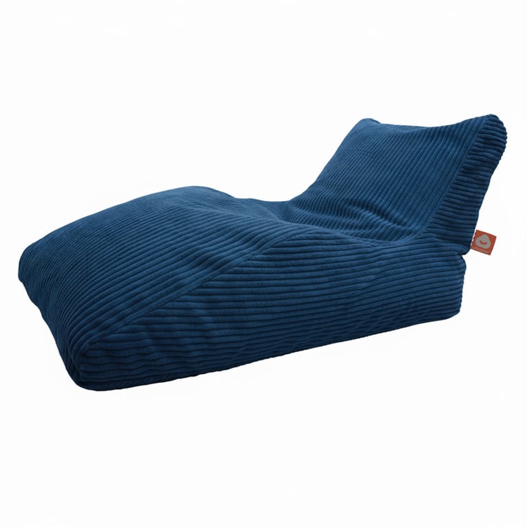 Bali-XL Lounge Zitzak Donkerblauw Ribfluweel