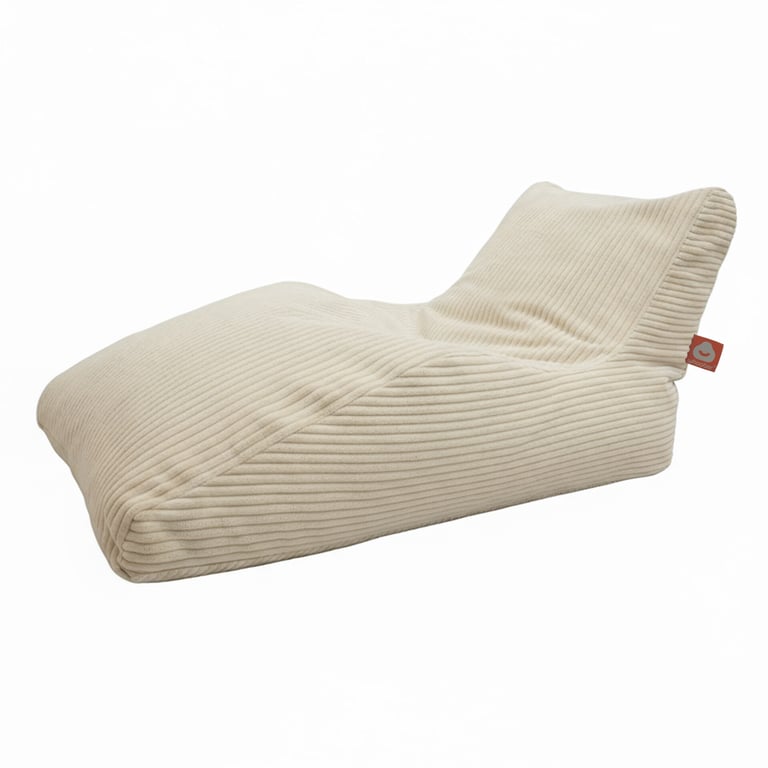 Bali-XL Lounge Zitzak Crème Ribfluweel