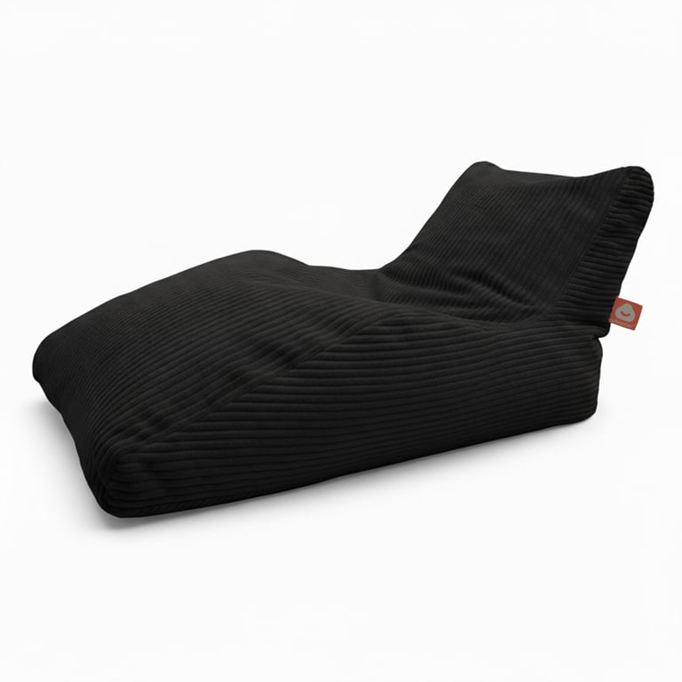 Bali-XL Lounge Zitzak Zwart Ribfluweel