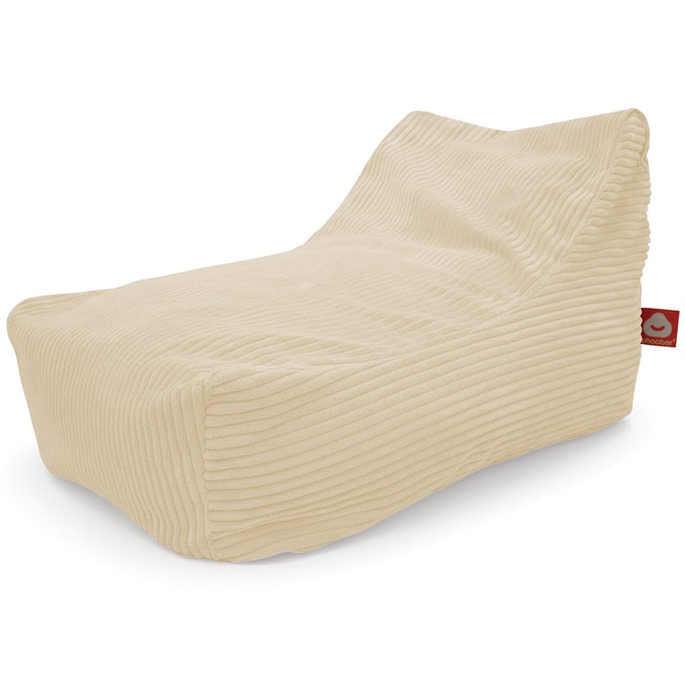 Bali Loungestoel Zitzak Crème Ribfluweel