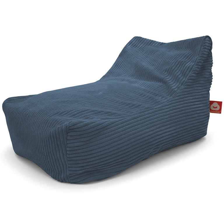 Bali Loungestoel Zitzak Donkerblauw Ribfluweel