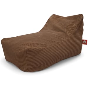 Bali Dikke ribfluweel wit loungezitzak bruin zijkant