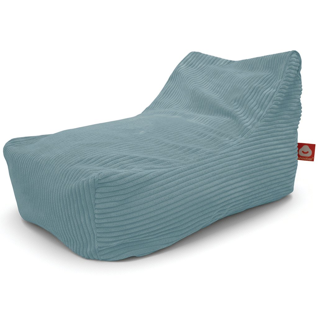 Bali Dikke ribfluweel aqua blauw loungezitzak small zijkant