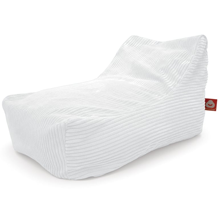 Bali Loungestoel Zitzak Wit Ribfluweel