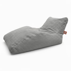 Bali XL lichtgrijs ribfluweel loungezitzak zijkant