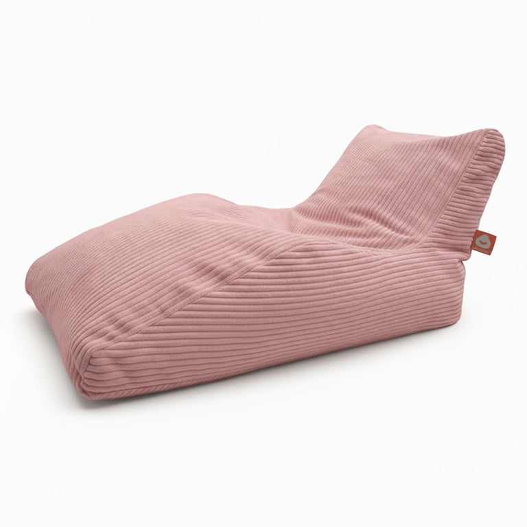 Bali-XL Lounge Zitzak Roze Ribfluweel