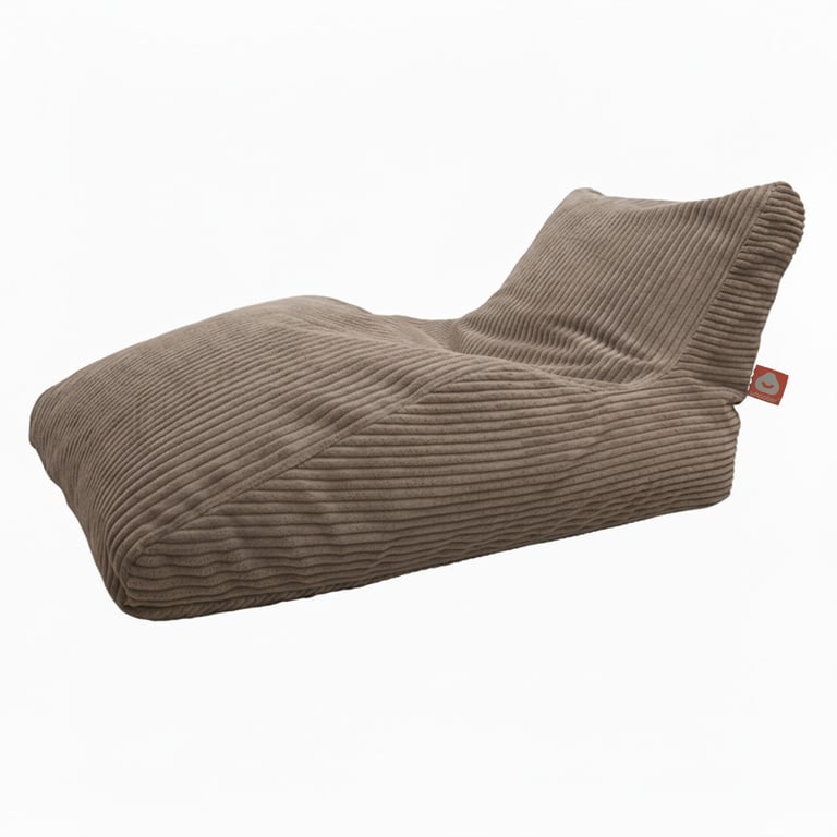 Bali-XL Lounge Zitzak Taupe Ribfluweel
