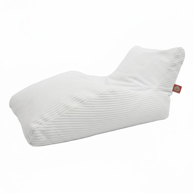 Bali-XL Lounge Zitzak Wit Ribfluweel