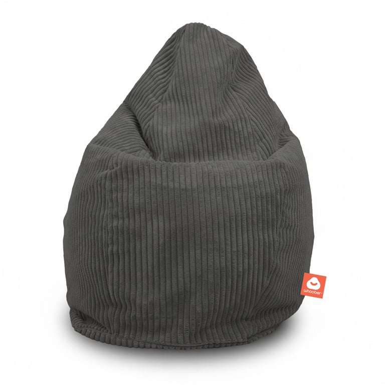 Barça Peervormige Zitzak Antraciet Ribfluweel