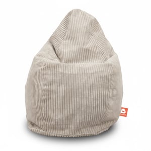 Barça creme dik ribfluweel peervormige zitzak