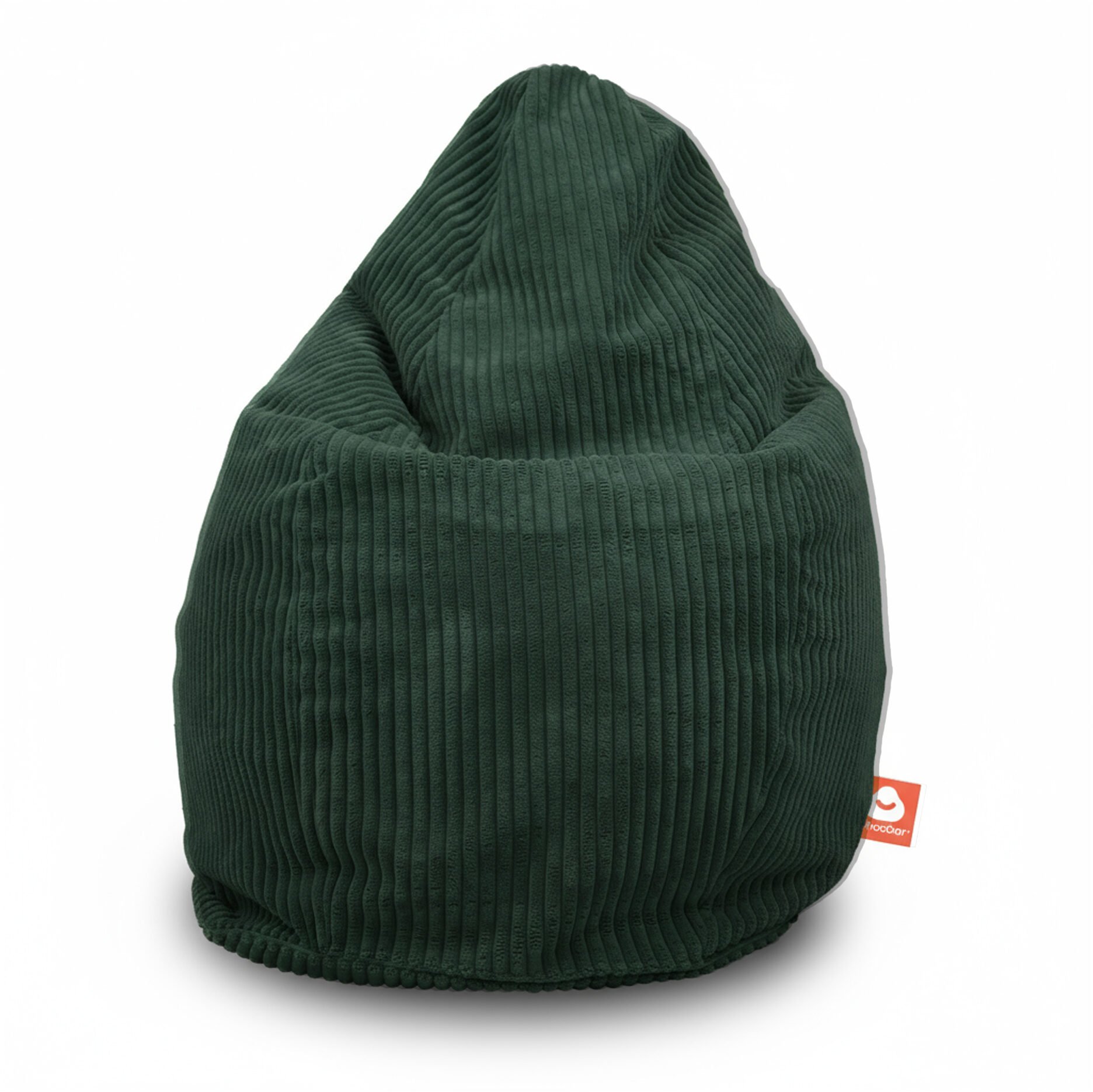 Barça donkergroen dik ribfluweel peervormige zitzak