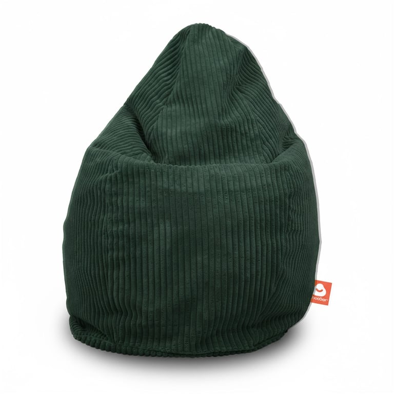 Barça Peervormige Zitzak Donkergroen Ribfluweel