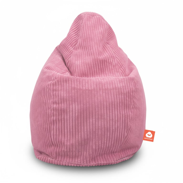 Barça Peervormige Zitzak Roze Ribfluweel