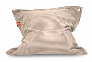 St. Tropez crème rechthoekige zitzak dik ribfluweel voorkant