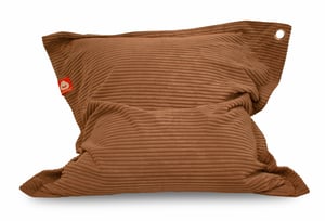 St. Tropez donker bruine rechthoekige zitzak dik ribfluweel voorkant staand