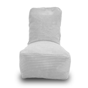 Fiji witte kinderzitzak in dik ribfluweel – aquablauw. Voorkant met hoge rugleuning