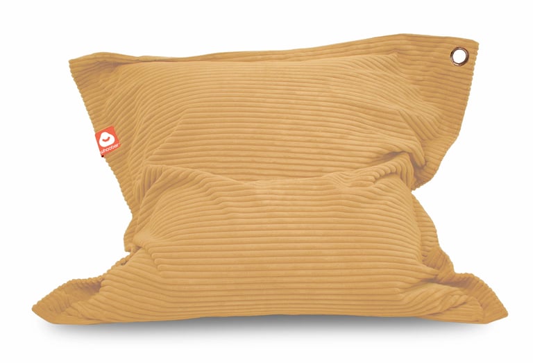 St.Tropez Rechthoekige Zitzak Geel Ribfluweel – Wasbare hoes