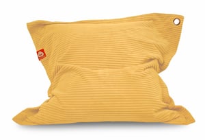 St. Tropez gele rechthoekige zitzak dik ribfluweel voorkant staand