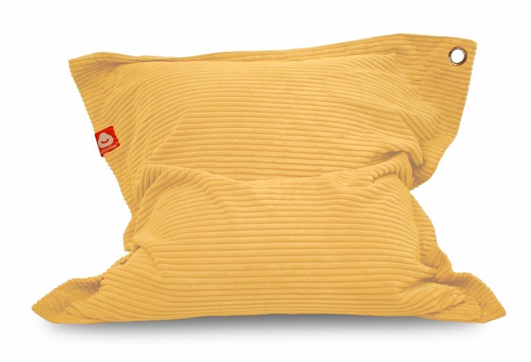 St.Tropez Rechthoekige Zitzak Geel Ribfluweel