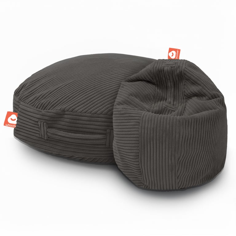 Ibiza Ronde Zitzak Antraciet Ribfluweel