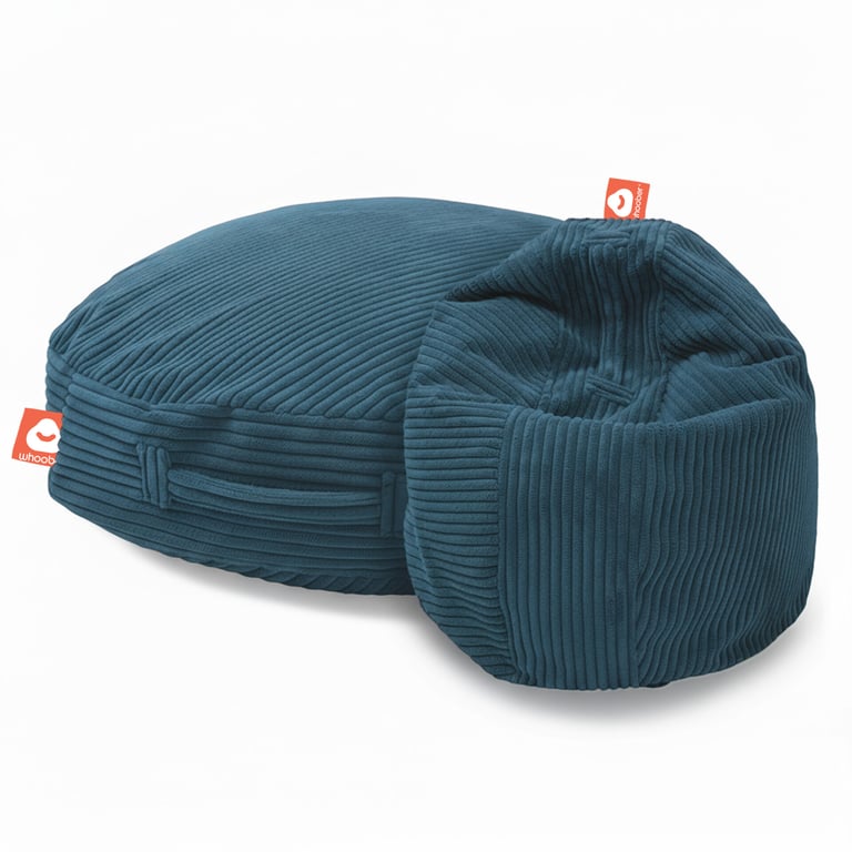 Ibiza Ronde Zitzak Donkerblauw Ribfluweel