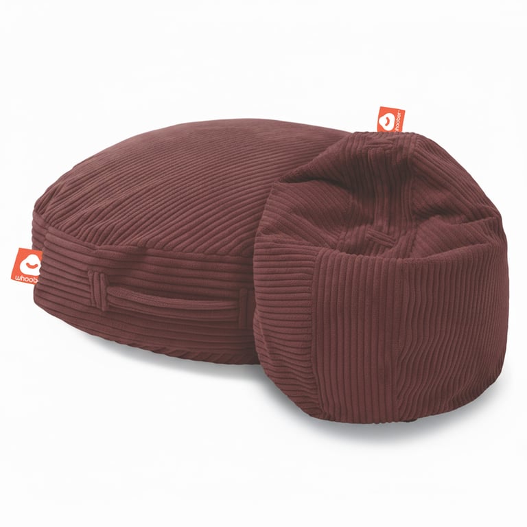 Ibiza Ronde Zitzak Bordeauxrood Ribfluweel