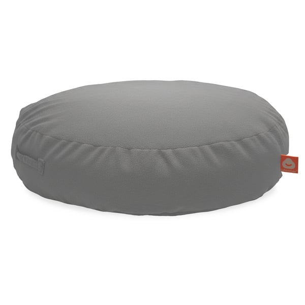 Ibiza Large licht grijs ronde zitzak in zachte teddy stof als lounge zitzak rondezitzak