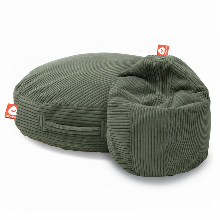Ibiza Ronde Zitzak Olijfgroen Ribfluweel