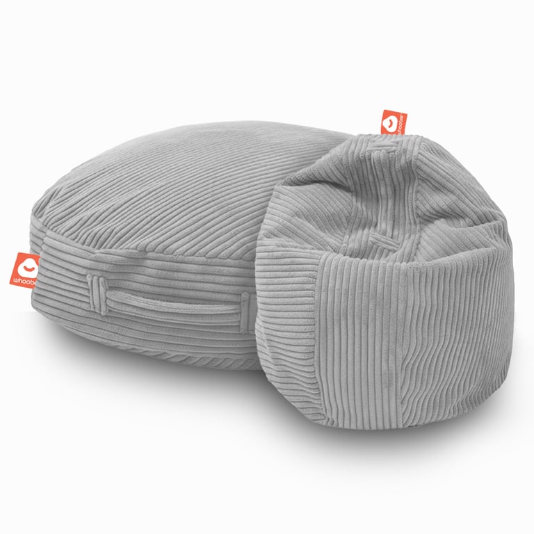 Ibiza Ronde Zitzak Lichtgrijs Ribfluweel