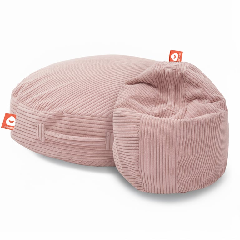 Ibiza Ronde Zitzak Roze Ribfluweel