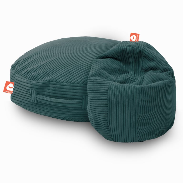 Ibiza Ronde Zitzak Turquoise Ribfluweel