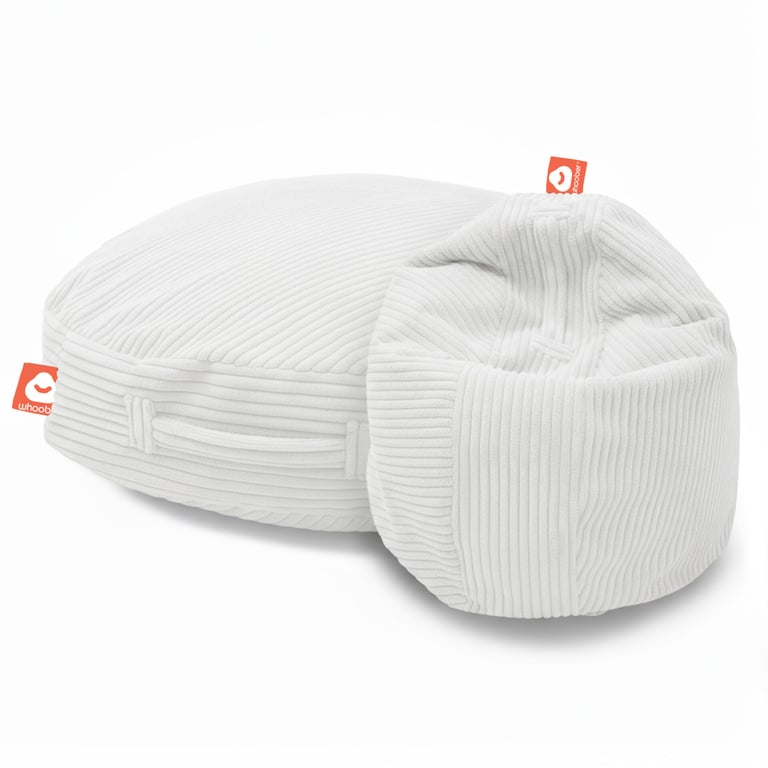 Ibiza Ronde Zitzak Wit Ribfluweel